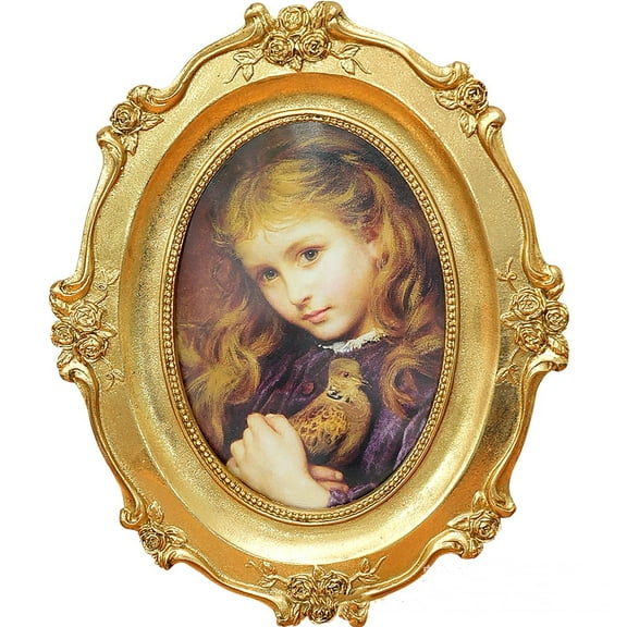 Vintage Picture Frame 4x6 Inch Room Decor Antique Photo Frames with Glass Front Photo Display Tabletop Wall Hanging Gift Ideas Gold