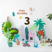 17pcs Cartoon Dainosaur Cutout Decor|Cute Jurassic Park Standee Foam Board for Party |Birtday Stand Table Centerpieces Decor |Welcome Sign Jungle Party Backdrop Photo Booth|Big Party Props