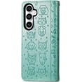 thumbnail image 3 of Wallet Phone Case for Samsung Galaxy S23 FE,Cute Cartoon Cat Dog Pattern PU Leather Case with Magnetic Clasp and Cash Card Slots Holder Holster for Samsung Galaxy S23 FE,CD Green, 3 of 18