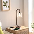 thumbnail image 2 of EDISHINE 19" Antique Red Copper Metal Dimmable Touch Control Table Lamp with Glass Shade and USB Port, 2 of 5