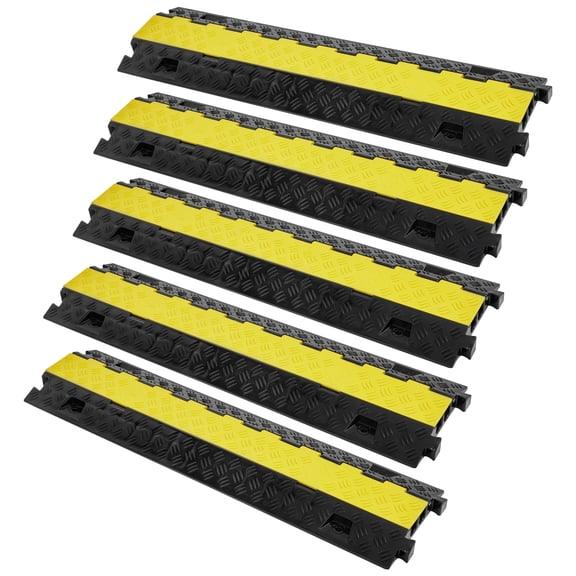 KFFKFF 5PCs Cable Protector Ramp 2Channel Load TPU Wire Cable Cover Ramp 22000lbs