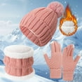 thumbnail image 1 of Women's Winter Warm Gloves Hat And Neck Set With Thick Velvet For Cold And Cycling, 1 of 1