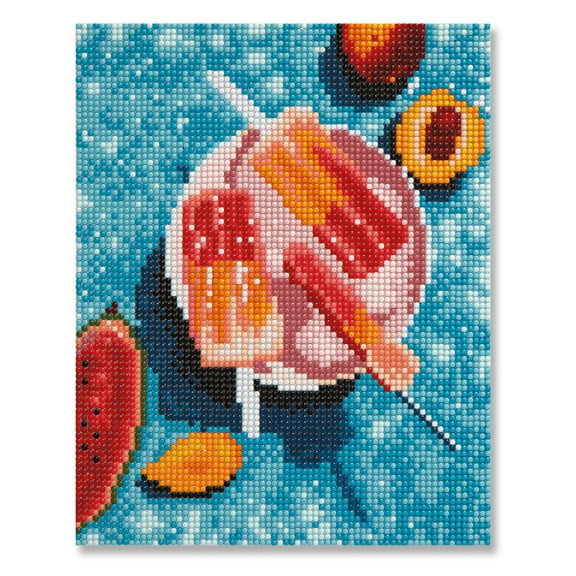 Fruit Popsicle Painting Diamond Art Kit by Make Market – Full Drill with Gems & Tools - 8" x 10" Canvas - 6 Pack