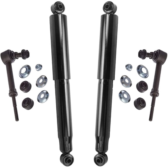 Detroit Axle - 4pc Rear Shock Absorbers Kit for Chevrolet Equinox GMC Terrain Pontiac Torrent, 2 Shock Absorbers 2 Stabilizer Sway Bar End Links Replacement