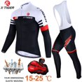 thumbnail image 3 of Conjunto de maillot de ciclismo X-Tiger con tirantes acolchados de gel 5D y secado rápido para hombre, ropa de ciclismo de manga larga con protección solar, 3 of 5