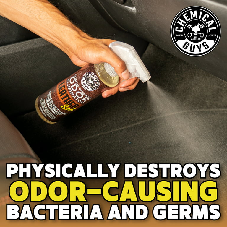 Chemical Guys Leather Scent Air Freshener 16oz + 2 Microfiber