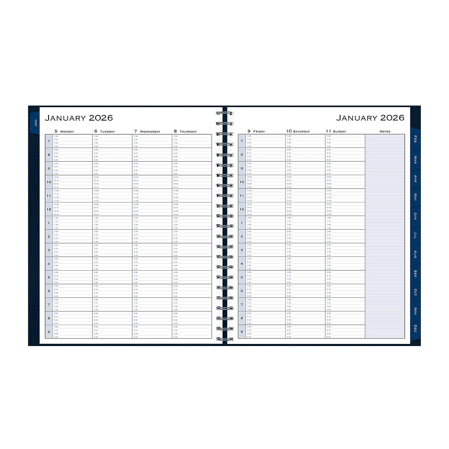 11 in. x 8.5 in. 12-Month (Jan to Dec): 2026 Passages Weekly Appointment Book and Monthly Planner - Navy Cover