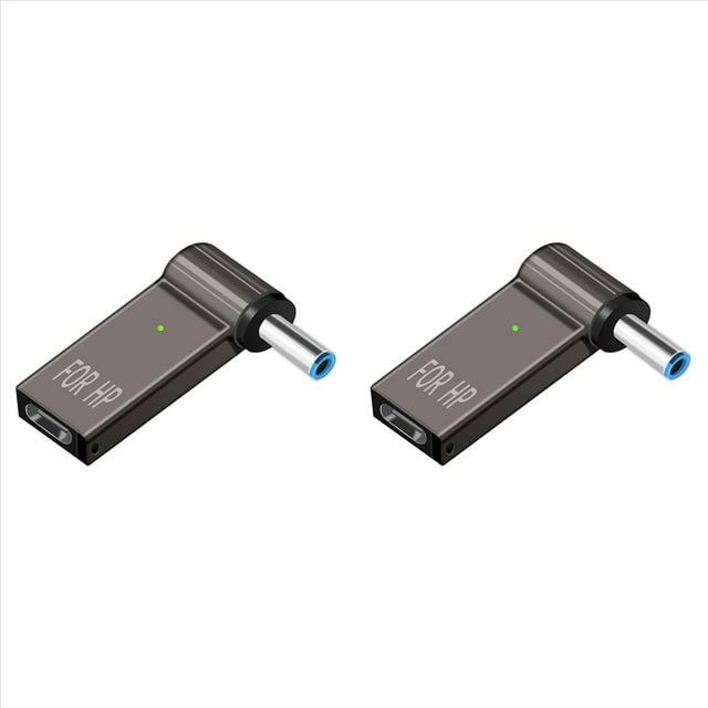 2X Adaptador de Carga para Computadora Portátil USB C A 4,5 mm, Conector Hembra Tipo C A Conector Macho Tipo CC de 4,5 X 3 mm, Convertidor de Cargador de Corriente PD de 100 W