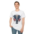 thumbnail image 3 of Elephant T Shirt Unisex Softstyle Tee 100 Percent Ring Spun Cotton Graphic Animal Design, 3 of 70