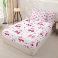 thumbnail image 2 of Homewish Bowknot Cherry Kids Zipper Full Size Comforter Sets with Fitted Sheet and 2 Pillowcases, Love Heart Zipper Bedding Set, Pink Reversible, Pink Reversible, 4pcs, 2 of 6