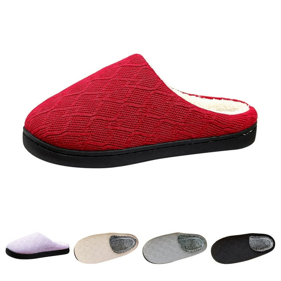 Slippers For Women, Womens Slippers Indoor Outdoor With Memory Foam, Cozy & Warm House Slippers For Woman With Anti-Slip Rubber Sole Red 41