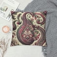 thumbnail image 2 of Orinice Linen Throw Pillow Cover Watercolor Paisley on White Cold Colors Indian Persian Turkish Home Decor Pillowcase  Cushion Cover for Sofa Couch Bed and Car White, 2 of 5