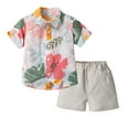 thumbnail image 2 of Herrnalise Toddler Baby Boys Summer Print Shirt Outfits Clothes Short Sleeve Button Down Tops + Shorts Set, 2 of 9