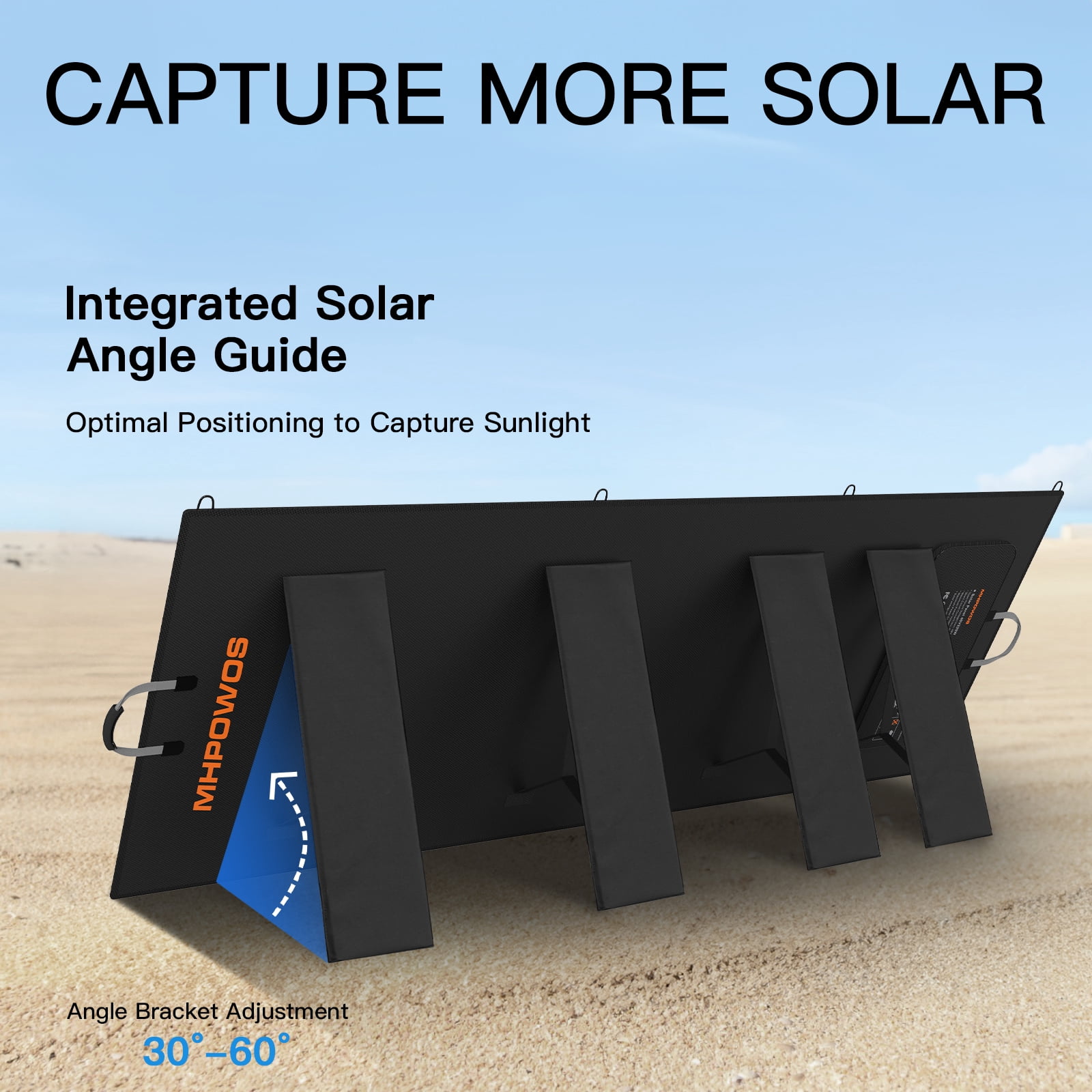 MHPOWOS Portable Solarpanel Kit 400W 31V Foldable Solar Charger with Adjustable Kickstand
