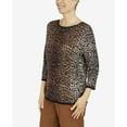 thumbnail image 6 of Alfred Dunner Women's Petite Animal Jacquard 3/4 Sleeve Sweater, 6 of 6