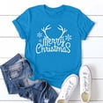 thumbnail image 2 of Gibobby Camisas de Navidad para mujer Nuck Round Christmas Top Sleeve Mujer impresión suelta T-camisa corta mujer rubia(Azul,XG), 2 of 5