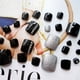 thumbnail image 1 of Uñas postizas para dedos de los pies, 24 piezas, puntas de uñas con brillo negro puro, decoración de uñas impulsadas por el rendimiento, 1 of 5