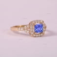 thumbnail image 2 of Princesss Blue Sapphire and Diamond Halo Gemstone Ring, Minimalast Jewelry, Anniversary Ring, Stacking Ring, Party Wear Jewelry, September Birthstone Ring, Promise Ring, 2 of 5