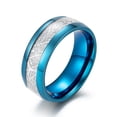 thumbnail image 3 of Mens Titanium Steel Ring Geometric Design 8mm Wide Durable Modern Fashion Jewelry For Everyday Wear Accessory, 3 of 3