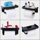 thumbnail image 2 of Wall Mounted Toilet Paper Holder Aluminum Roll Paper Holder Toilet Paper Holder with Storage Shelf Black, 2 of 5