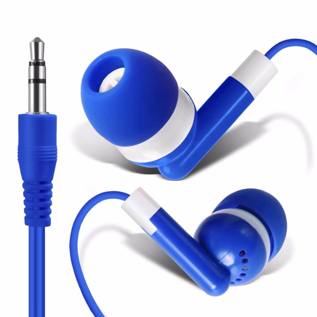 Bulk Headphones Classroom Wired Keewonda in Ear Earbuds 100 Pack Individual Package