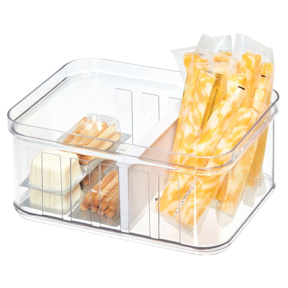 Clear Spices and More Kitchen Organiser for Tinned Foods 37.6 x 16 x 9.6 cm iDesign Fridge Storage Box Large Kitchen Storage Container Made of BPA-free Plastic