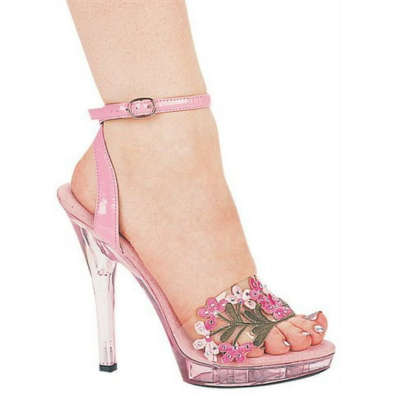 M-LILY, 5" Heel Sandal With Flowers And Rhinestone