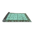 thumbnail image 2 of Ahgly Company Indoor Round Oriental Light Blue Traditional Area Rugs, 3' Round, 2 of 4