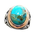 thumbnail image 2 of Arizona Turquoise Ring, Silver Jewelry, 925 Silver Ring, Father's Day, AAA Natural Turquoise, December Birthstone Ring, Heavy Mens Ring, Spiritual Healing Gemstone, Christmas, Tiny Mens Ring, 2 of 6