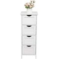 thumbnail image 3 of HEYWU Bathroom Wooden Storage Cabinet, White, 9.4'', 3 of 9