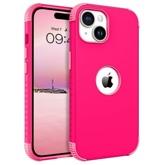 GAOBAO for iPhone 15 Case, Heavy Duty 2 in 1 Full Rugged Shockproof Protection Hybrid Hard PC Bumper Drop Protective Cover