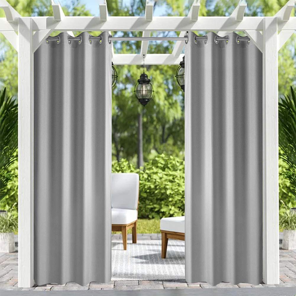 Tab Top Outdoor Curtain Drape Blackout UV Ray Protected Waterproof Panel 50*108/"
