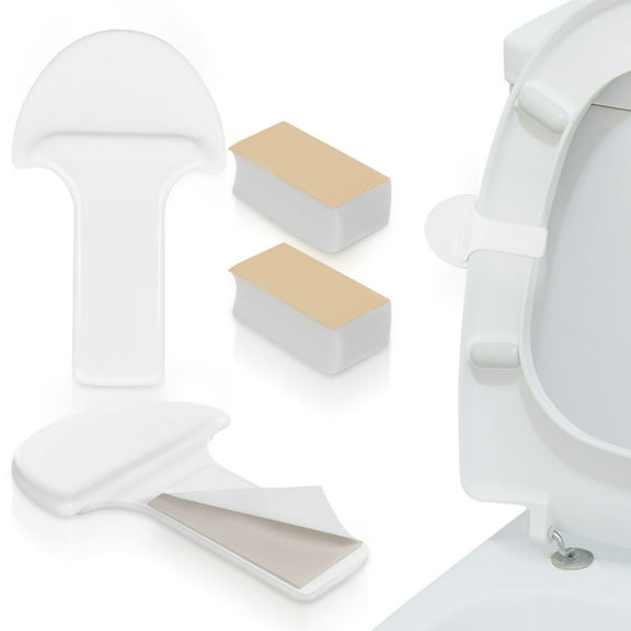 WEUVEB Toilet Seat Lifter and Holder Set, 2 Pcs White ABS Toilet Lid Replacement Parts with Sleek Modern Design