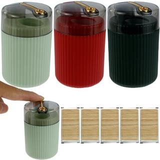 1pc Portable Wood Toothpick Holder Pocket Tooth Pick Dispenser  Bucket,Wood+Stainless Steel(Reminder To Customer Service To Use Self  Sealing Bags For Packaging When Placing An Order)