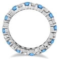 thumbnail image 3 of &nbsp;Blue Topaz Eternity Ring Band Wedding Engagement Ring 925 Sterling Silver Gemstone Jewelry For Women Gift, 3 of 5