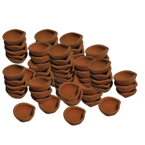 Generic Diya for Puja Diyas for Home Decoration Pooja Room Diwali Diva Deepak Clay Small mitti Ke Diye for Festival of Lights (Pack Of 11), Brown