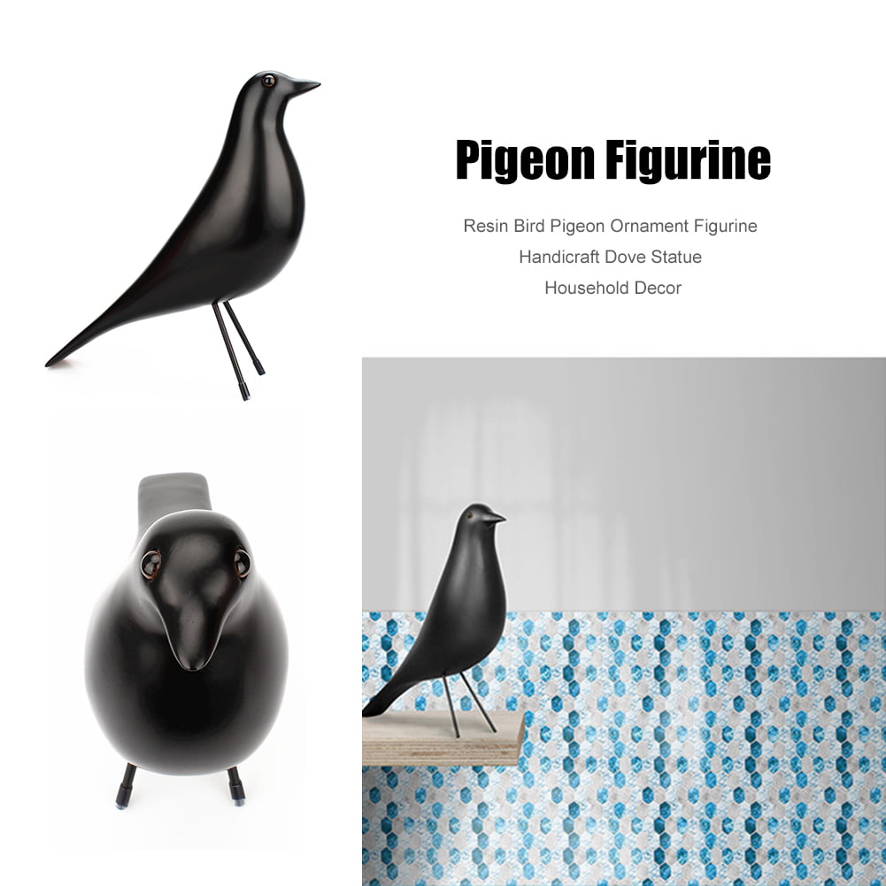 Bird Pigeon Home Decor Peace Dove Fashion Ornament Resin Collection Craft Black 