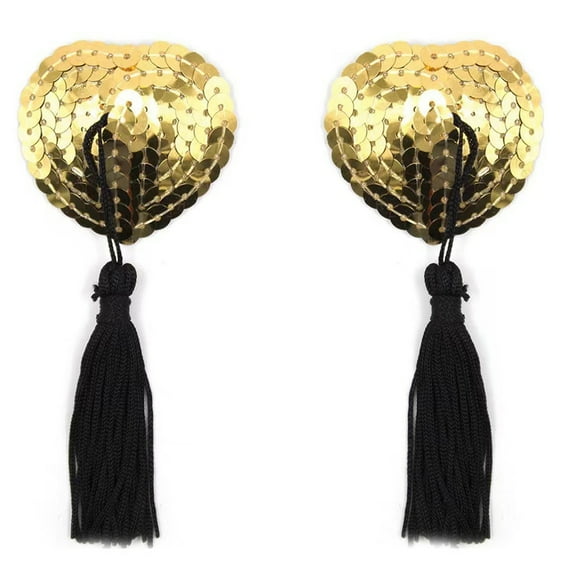 Women Sequins Tassels Nipple Covers Reusable Adhesive Pasties Breast Stickers Lace Sticky Bra Pad Lingerie Accessories