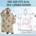 thumbnail image 4 of Oversized Wearable Blanket Hoodie,Beige Highland Cow Doll Pattern Sherpa Blanket Hoodie with Super Pockets,Super Warm Fuzzy Pullover for Women & Men, 4 of 6