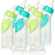 Evenflo Advanced Angled Vented 9oz Bottle, 6pk and Bonus 4-Pack ProFlow Nipples