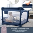 thumbnail image 2 of Dreambaby Padded Baby Playpen with Zip Door, Large Play Yard | For Babies and Toddlers 3-48 Months, Breathable Mesh, Foldable Fabric Play Pen, Easy Assembly, Navy, 2 of 8