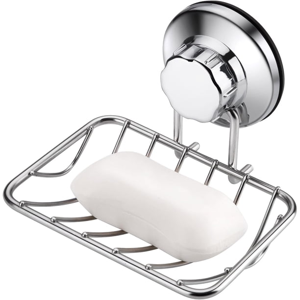 Jabonera con ventosa, soporte de esponja de acero inoxidable, cesta de alambre de secado rápido para jabón, espumas, botellas de champú pequeñas, mini toallas, pequeños suministros de cocina,