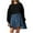 Blue7, variant on Lmnyox Print Mini Dress for Women Oversized Patchwork Sweatshirt Dress Pleated Crew Neck Long Sleeve Dress