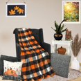 thumbnail image 4 of Serafina Home Halloween Plaid Blanket Throw: Orange Black White Farmhouse Tartan Print on Velvet Fleece for Sofa Bed Couch Chair Dorm, 4 of 5