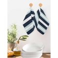 thumbnail image 2 of Aqua Navy Blue Striped Kitchen Dish Towels for Drying Dishes Set of 3, Modern Abstract Lines Geometric Waffle Weave Microfiber Hand Tea Bathroom Towels Quick Dry & Absorbent Towel 12x12, 2 of 7