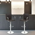 thumbnail image 4 of BestOffice Set of 2 Modern Bar Height Adjustable PU Leather for Dining Room(Brown), 4 of 7