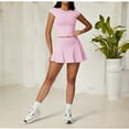 thumbnail image 5 of Women's Flare Athletic Skort with Built-in Shorts High Waist- X Large, Pink, 5 of 6