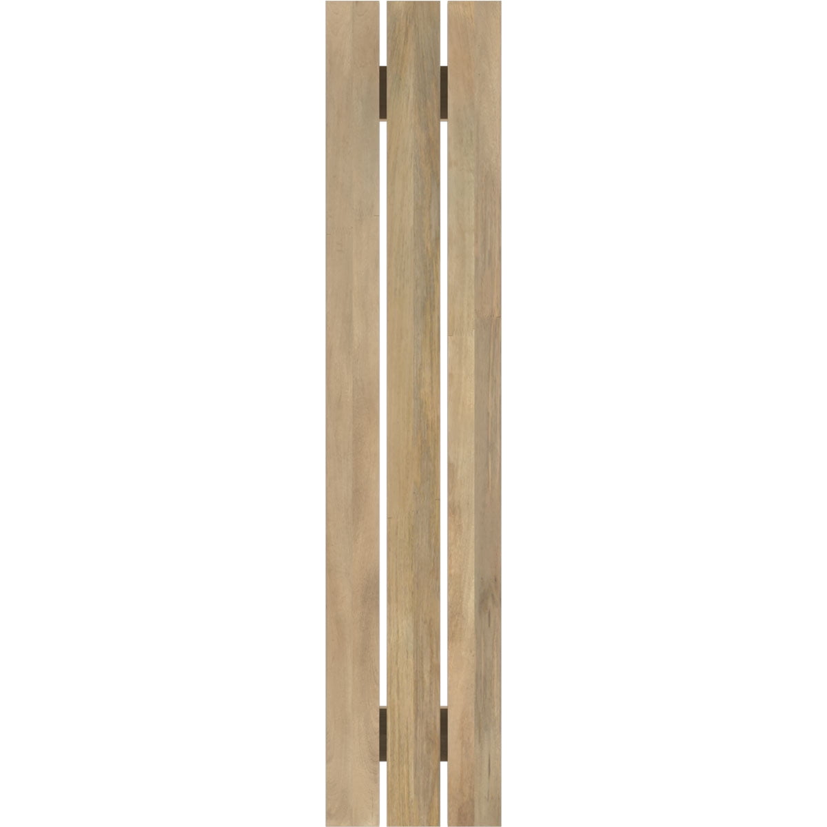 Ekena Millwork 11 1/2"W x 49"H Americraft Three Board (2 Batten) Exterior Real Wood Spaced Board-n-Batten Shutters (Per Pair), Unfinished