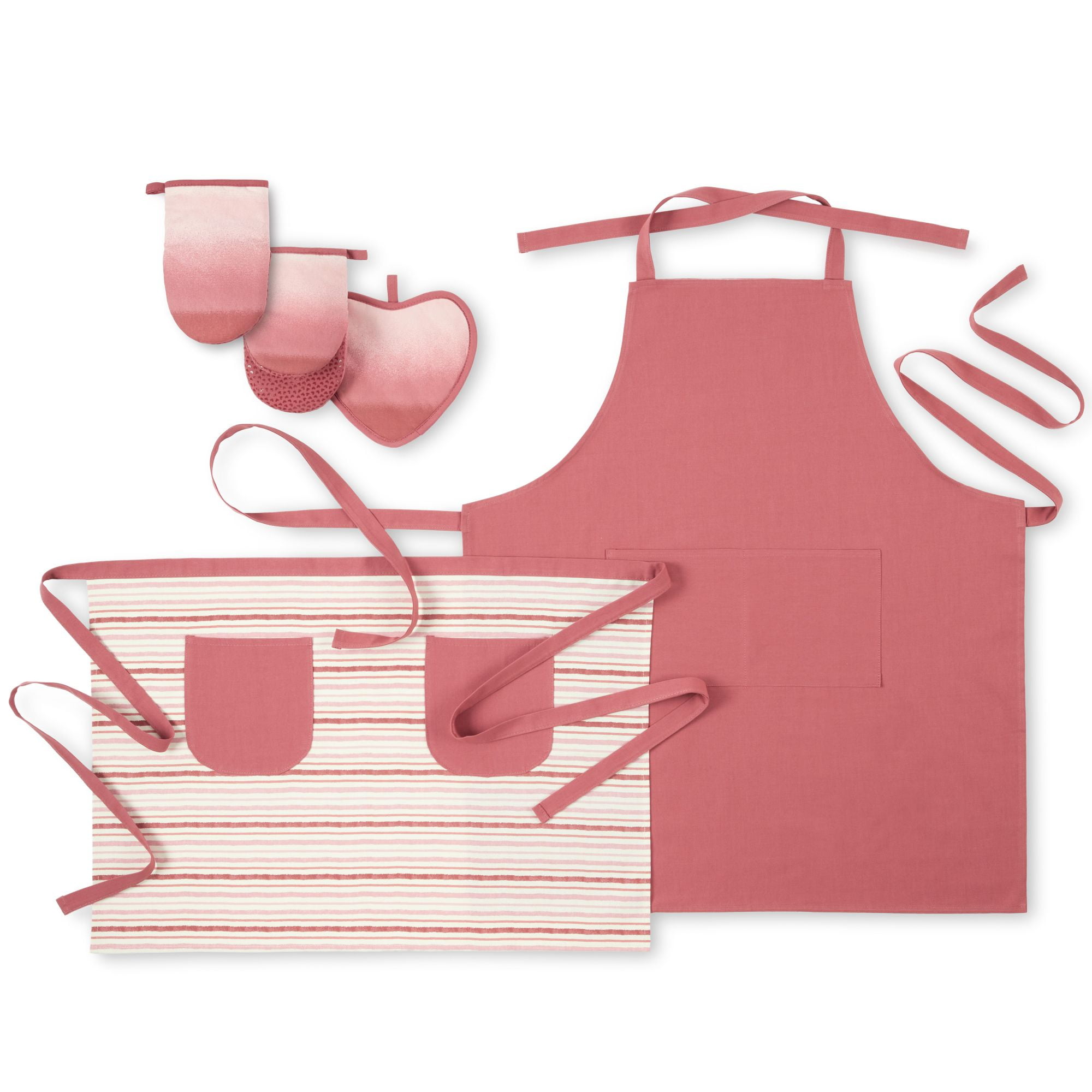 WC-WAY TO CELEBRATE Way To Celebrate Ombre Cooking for Two Apron, Pot Holder, and Mini Mitt Set, 5 Pieces