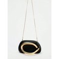 thumbnail image 4 of Women's Black Clutch Purse with Gold Ring Handle Elegant Evening Handbag, 4 of 10